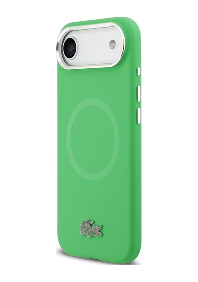 Apple Uyumlu iPhone 17 Air Kılıf Lacoste Lisanslı M-safeli İkonik Logo Metal Kamera Çerçeveli Silikon Kapak Yeşil Yeşil