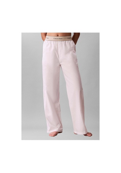Calvin Klein Beyaz Kadın Pijama Alt Logo Super Poplın Pant-16300
