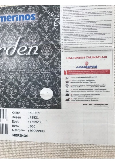 Merinos Halı Arden 72821 060 Serisi Akrilik Salon Oturma Yatak Odası Halısı Krem