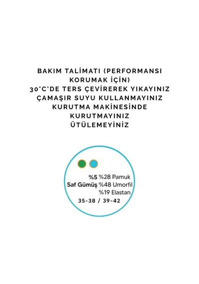 1senartbeauty Gümüş Terapi Çorapları / Koşu & Yürüyüş Mavi