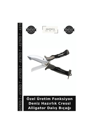 Özel Üretim Fonksiyon Deniz Hazırlık Cressi Alligator Dalış Bıçağı Standart