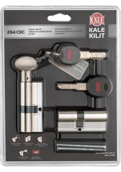 Kale 264 Cec 264/cec İkili Set Tüpten Şifreli Yüksek Güvenlikli Silindir Barel