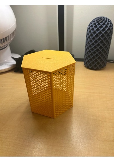 3d Baskı Petek Desenli Altıgen Kumbara Bal Peteği Dokulu Dekoratif Para Biriktirme Kutusu 12x12,5 Cm diğer