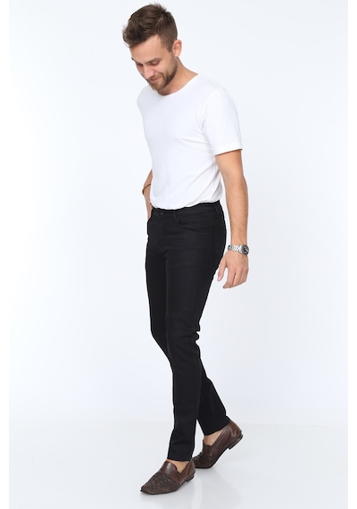 Digital Jeans Erkek Slim Fit Dar Kesim Dar Paça Kot Pantolon Siyah Açık Gri