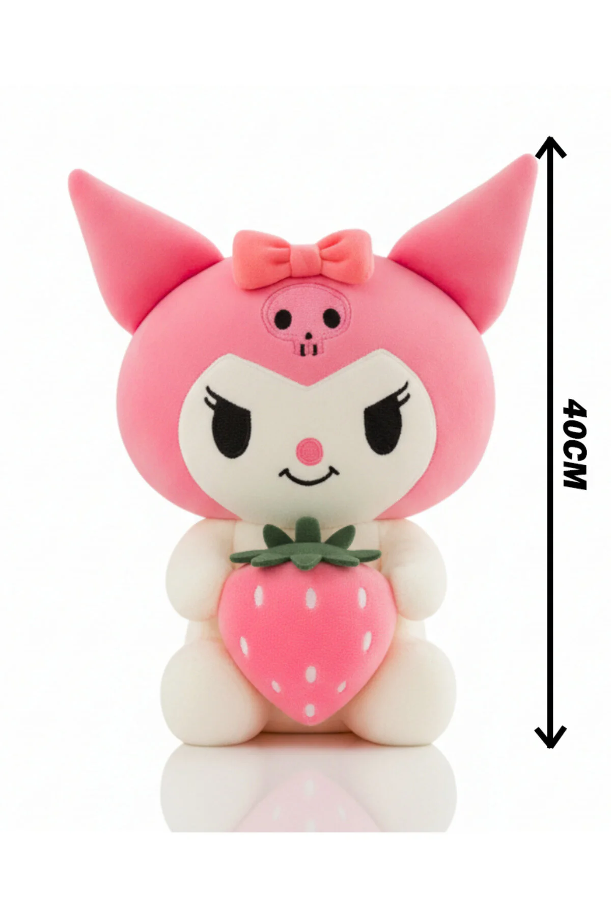 Kuromi Pembe Çilekli 40 Cm Tatlı & Hediye Edilebilir Oyuncak Açık Pembe