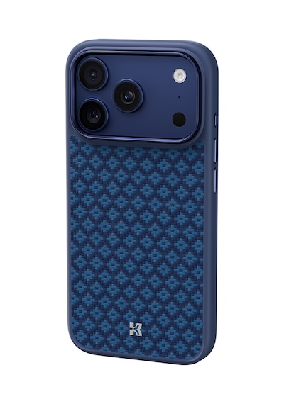 Apple Uyumlu iPhone 17 Pro Max  Kılıf M-safe Özellikli Benks Armorpro Armorgrid Serisi Kevlar Kapak Mavi Mavi