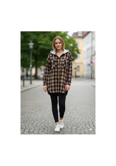 Polologin Butik Kapüşonlu Oversize Oduncu Gömlek Ceket - Toprak Tonları Ekoseli Metalik Polologin Butik Kapüşonlu Oversize Oduncu Gömlek Ceket - Toprak Tonları Ekoseli Metalik