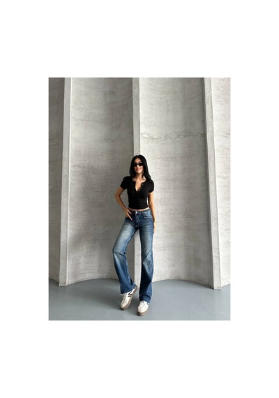 Zdnjeans Yeni Sezon Mavi Tintli Bol Kesim Kot Pantolon Lacivert