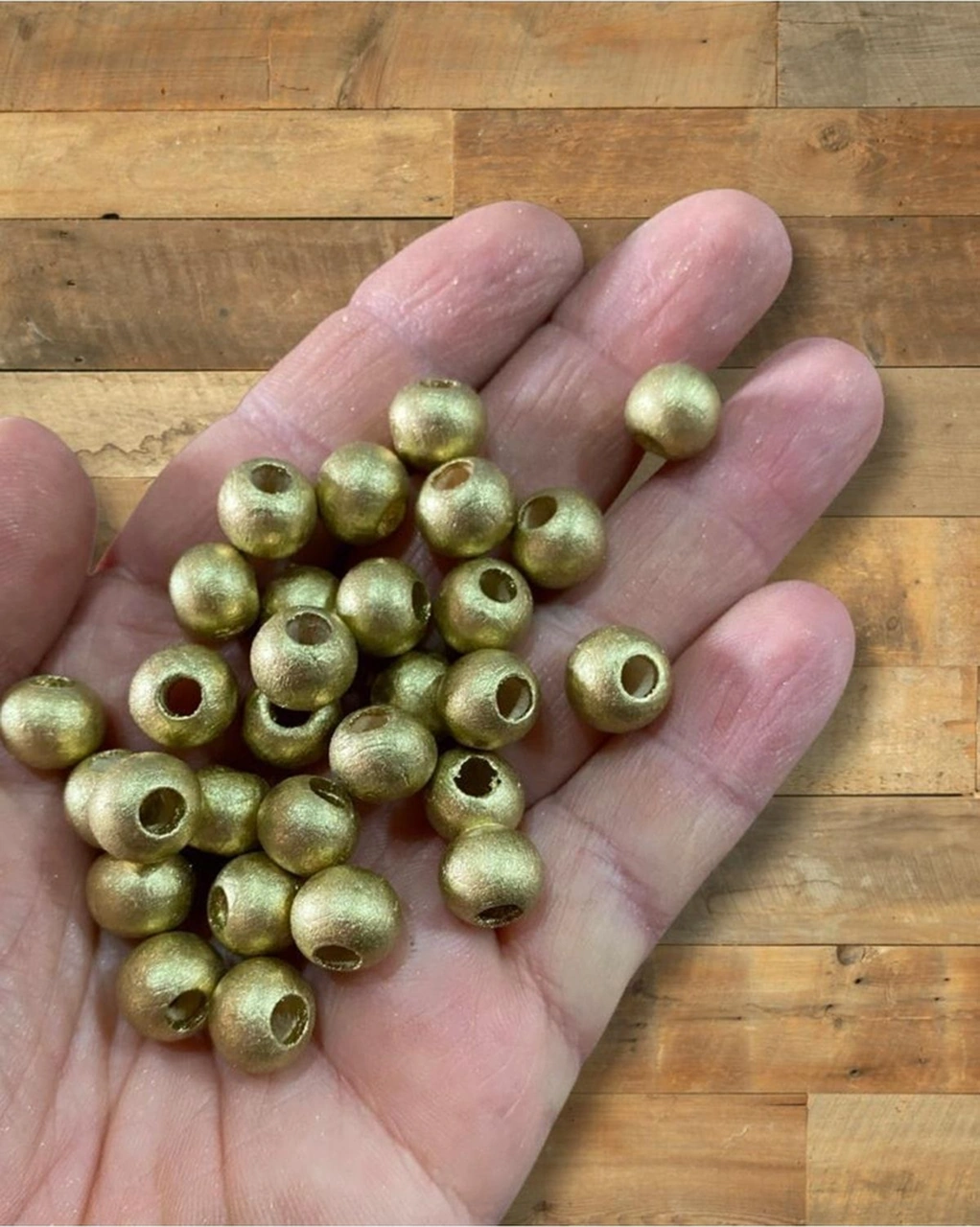 10 Mm Special Gold Renk Ahşap Boncuk 100 Adet -
