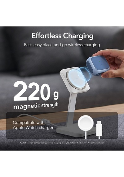 Apple Uyumlu AirPods 4 2024 Halolock Orbit Hybrid Magsafe Kılıf Mavi