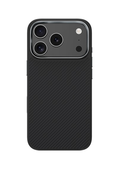 Apple Uyumlu iPhone 17 Pro Max Kılıf Karbon Fiber M-safe Şarjlı Benks Hybrid Armorpro 600d Kevlar Kapak Siyah