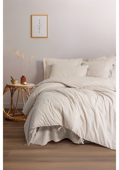 Cotton Box 1570/1-cb Cotton Keten Ck Nevresım Takımı Esmıra Bej
