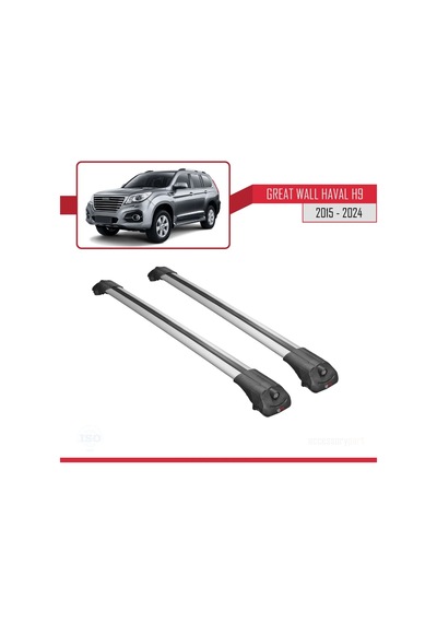 Great Wall Haval H9 2015 Ve Sonrası İle Uyumlu Ace-1 Ara Atkı Tavan Barı Gri