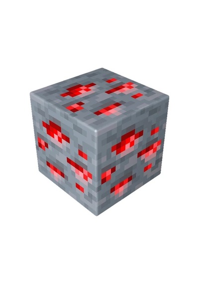 Minecraft Cevheri Taşınabilir Şarjlı Kırmızı Pilli Led Gece Lambası Kırmızı