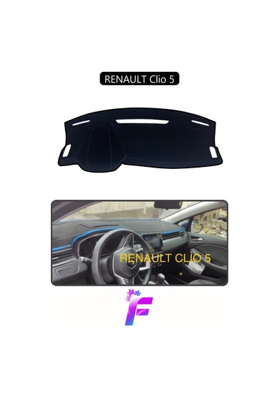 Renault Clio 5 Uyumlu Torpido Örtüsü Yansıma Önleyici Tam Koruma Kolay Ve Hızlı Montaj J66 Siyah