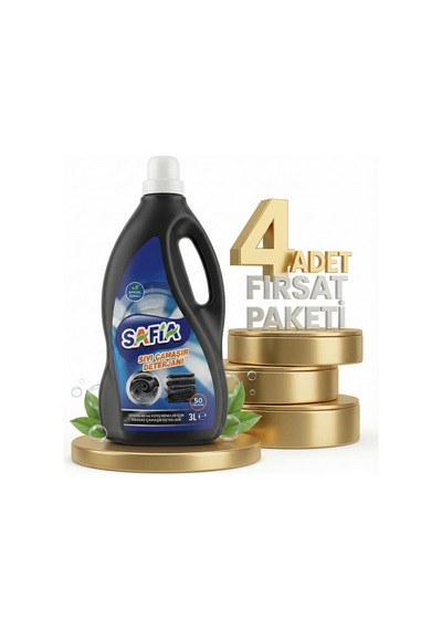 Safia Bitkisel Sıvı Çamaşır Makine Deterjanı Siyahlar 4x3 Lt 3 L