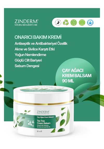 Zinderm Çay Ağacı Yağı Kremi Balsamı + Aynısefa Yağı Kremi Balsamı 90 ML