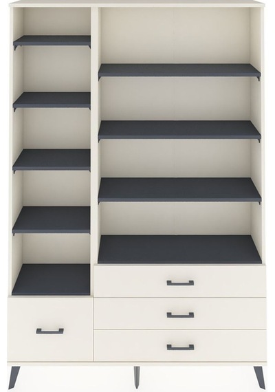 Arges Dolap 9 Raflı 4 Çekmeceli 132x30x195 Aytaşı-antrasit/a... Aytaşı