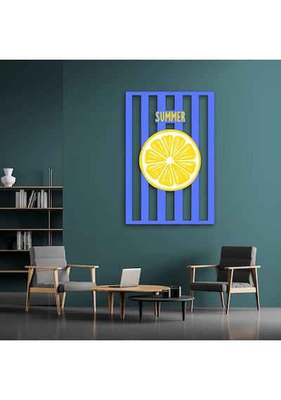 Summer Limon Dilimi - Metal Tablo - Dec0343 64 X 95 Cm Çok Renkli