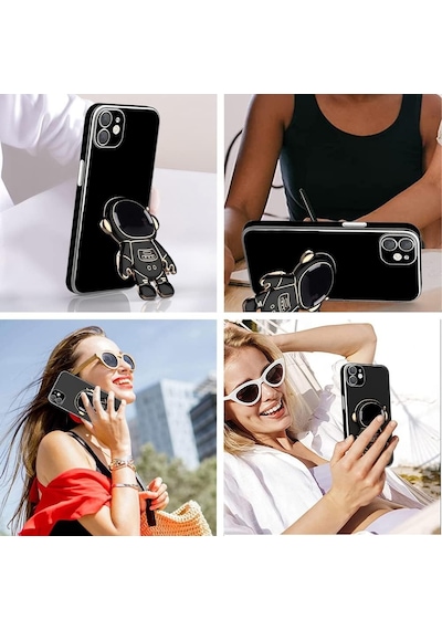 Apple Uyumlu iPhone 11 Kılıf Astronot Seri Stant Silikon Kapak