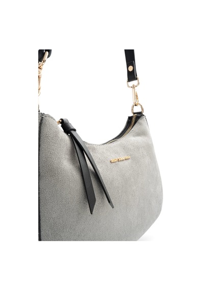 Silver & Polo Silver Polo Füme - Siyah Süet Kadın Omuz Çantası Sp1259