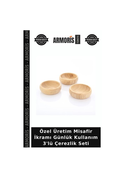 Özel Üretim Misafir İkramı Günlük Kullanım 3'lü Çerezlik Seti Çok Renkli