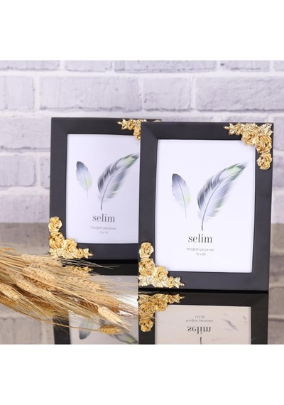 Selim Dekor Rosengard 13x18 Çerçeve Siyah-altın