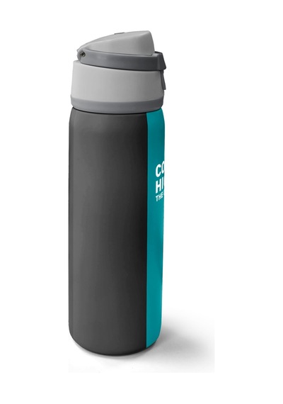 Coral High Renkli Çizgili Desenli Pipetli Ve Direkt İçim Çelik Termos 800 Ml 38556 Gri - Siyah