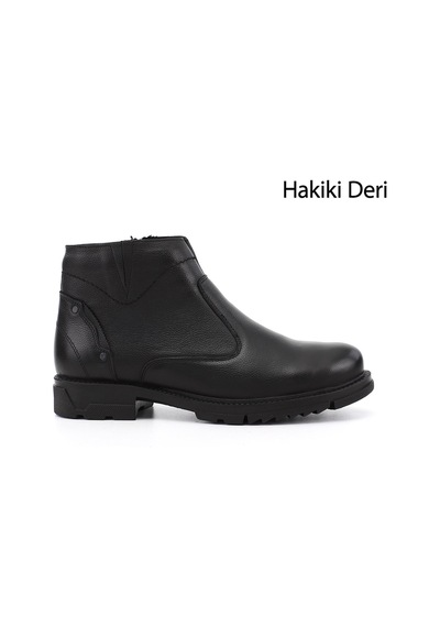 Gönderir Erkek Siyah Hakiki Deri Fermuarlı Bot Dkmb86842892