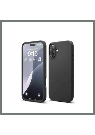 Bezos İphone 16 Uyumlu Kılıf Nano İçi Kadife Silikon - Siyah Mmbz