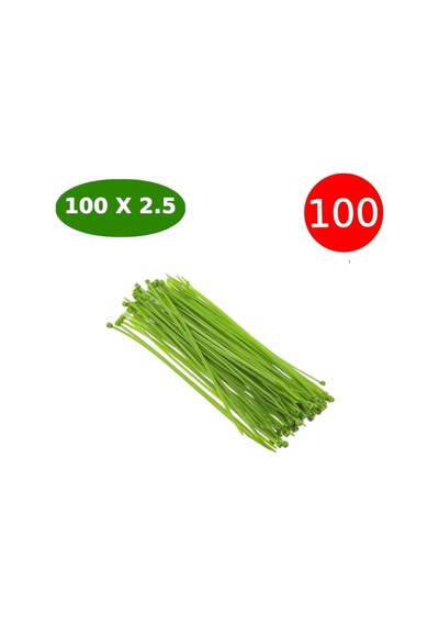 Tek-iş Yeşil Plastik Kablo Bağı Seti 100mm X 2.5mm 100 Adet Dayanıklı Cırt Kelepçe Kablo Düzenleyici Ve Sabitleyici