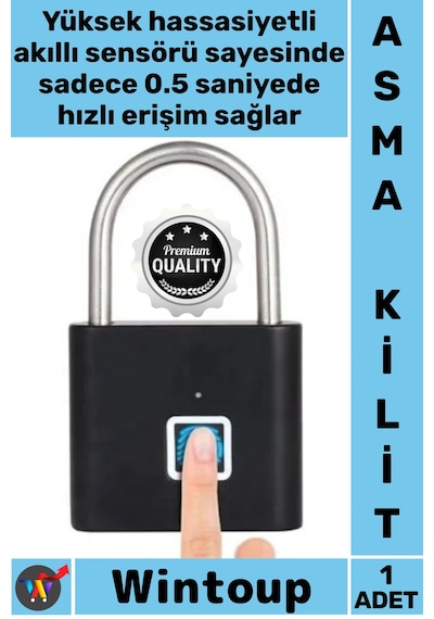 Kilit Biyometrik Su Geçirmez Hızlı Kapı Dolap Valiz Mini Akıllı Parmak İzi İle Çalışan Asma Kilit Çok Renkli