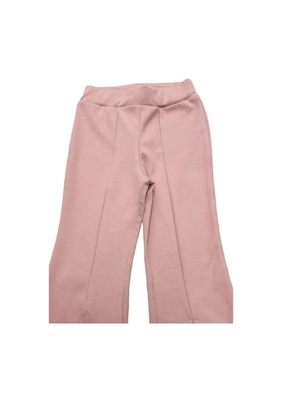 Zekids Kız Çocuk Fitilli İspanyol Paça Tayt-14206 Pudra