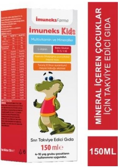İmuneks Kids Multivitamin Ve Mineral İçeren Takviye Edici Gıda 150 ML