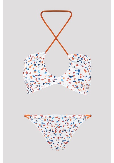 Nbb Kadın Renkli Triana Boyundan Bağlamalı Straplez Bikini Takımı Çok Renkli Nbb Kadın Renkli Triana Boyundan Bağlamalı Straplez Bikini Takımı Çok Renkli