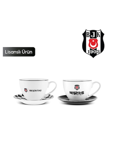 Karaca x Beşiktaş Lisanslı 2 Kişilik Çay Fincan Takımı 220 ml -