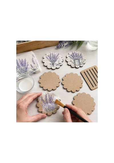Arliadesign 6 Lı Papatya Mdf Bardak Altlığı 10x10 Cm Boyanabilir Kendin Yap Hobi Seti