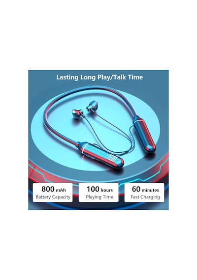 Tb04 Boyun Askılı Dijital Göstergeli Bluetooth Kulaklık 100 Saat Müzik Dinleme Sport Headphone
