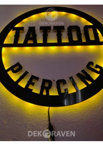 Tattoo & Piercing Led Işıklı Tablo-İç Mekan Tabela