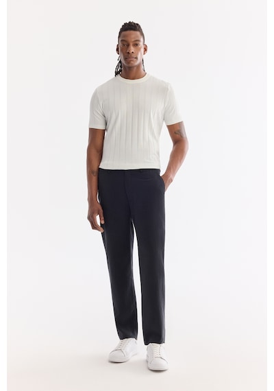 Avva Erkek Siyah Yanı Lastikli Soft Touch Relaxed Fit Chino Pantolon A61y3217