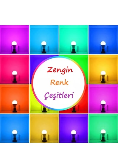 Korçam Uzaktan Kumandalı 10w E27 Duy Rgb Led Ampul