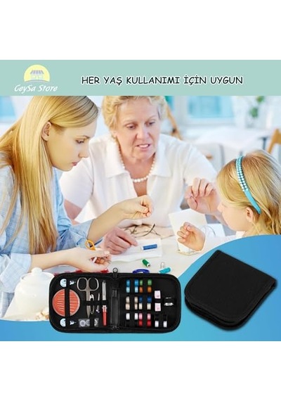 Dikiş Seti - Taşınabilir Mini Acil Durum Ve Seyehat Dikiş Kiti İplik, İğne, Makas, Mezura Dahil Seyahat Ve Ev Kullanımı İçin Kadın & Erkek Seti Set-3