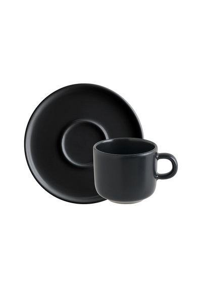 Notte Hygge 2 Fincan & 2 Fincan Tabağı 4 Parça 70cc Porselen Kahv