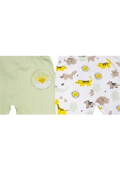 Feyzamavm Unisex Organik Kız-Erkek Bebek Çocuk Yeşil Kendinden Çoraplı Tek