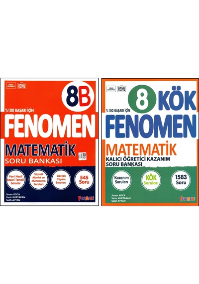 Fenomen 8. Sınıf Lgs Matematik B +Matematik Kök Soru Bankası 2 Kitap