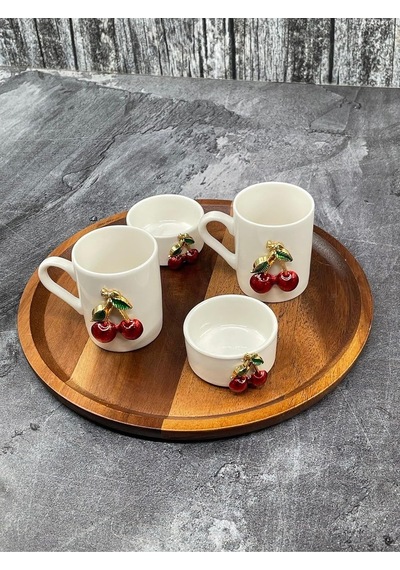 Akasya Yuvarlak Sunum Servis Tabağı Tabak 25cm Çok Renkli