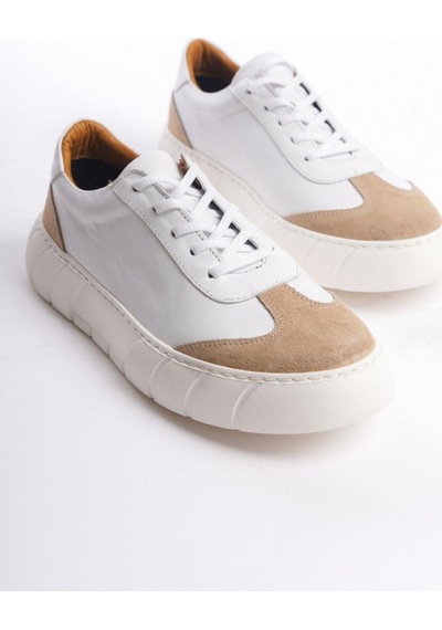 Mubiano Hakiki Deri Erkek Spor Ayakkabı & Sneaker Nude/beyaz -mbkry506-nb Nude/beyaz