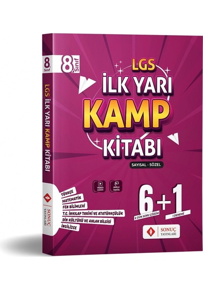 Sonuç Yayınları Lgs 8. Sınıf İlk Yarı Kamp Kitabı Sayısal Sözel