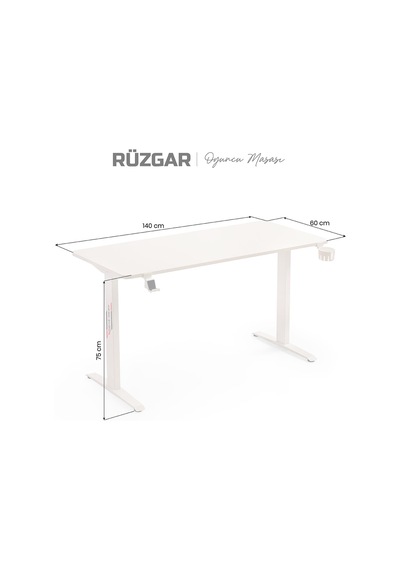 Xdrive Rüzgar Oyuncu Masası Beyaz 140x60 Altın - Siyah