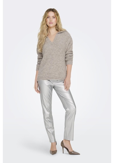 Only Onlmaggıe Lıfe Ls Splıt Neck Cc Knt Koyu Bej 15324310 Koyu Bej